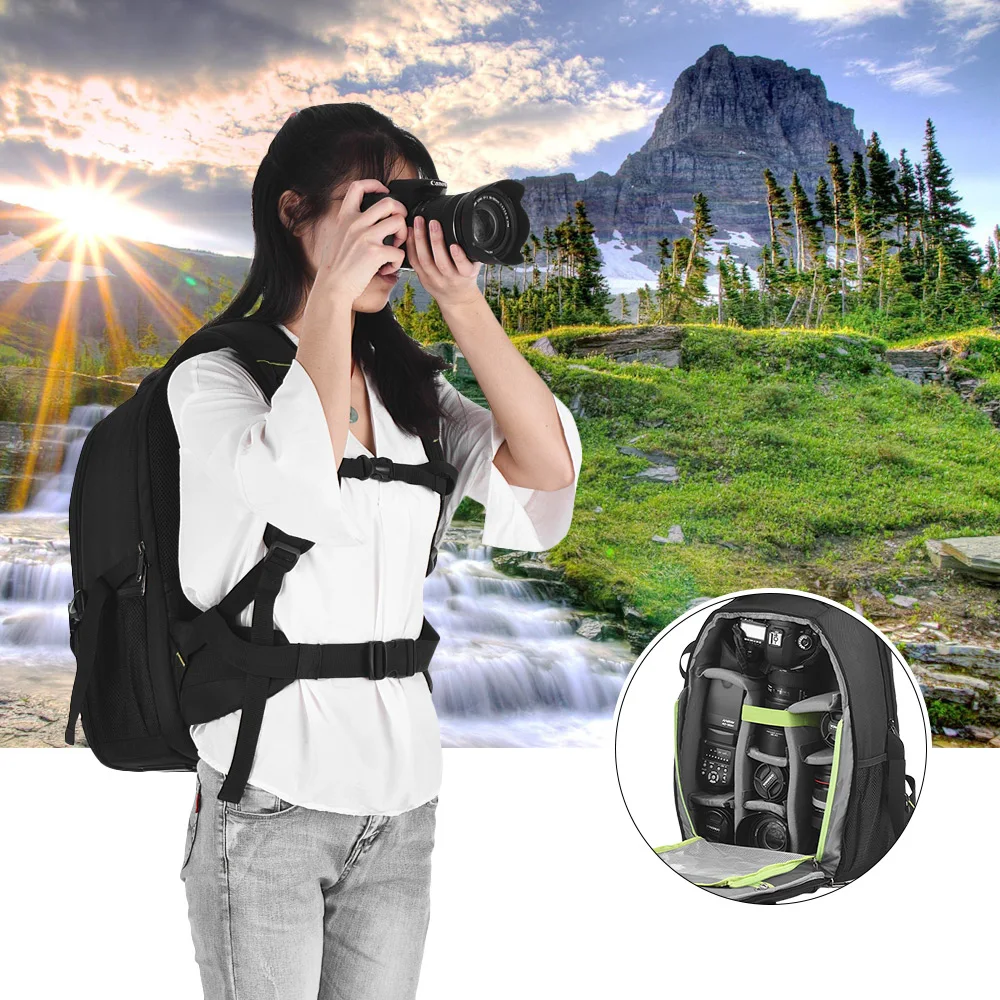 Andoer водонепроницаемый рюкзак для DSLR камеры сумка для Canon Nikon sony DSLR камера рюкзак большой емкости дорожная сумка с дождевиком