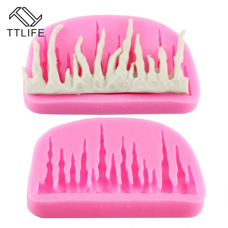 TTLIFE Frozen Ice Cone Christmas Cake Border Silicone Mold Fondant Cake Decorations Chocolate Cookie Mould Dessert Decorators