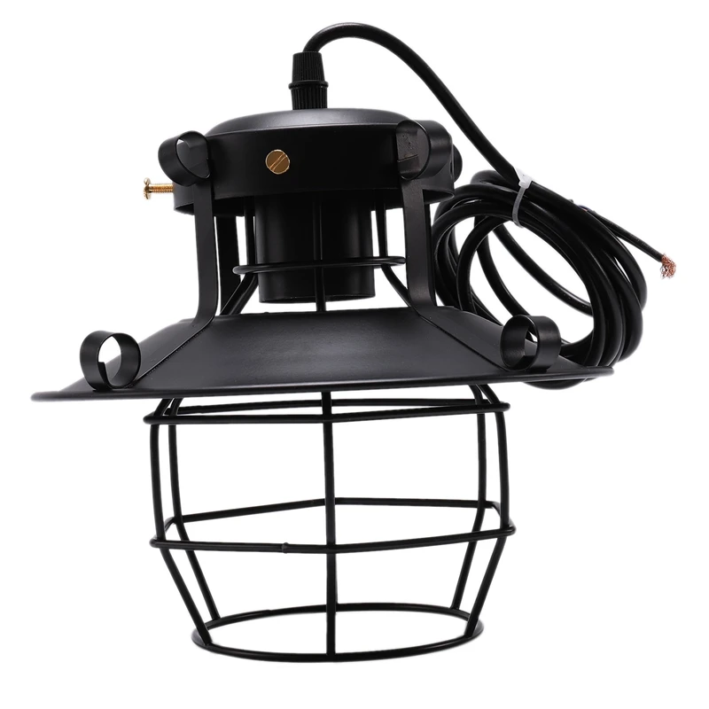 1 Pcs Black Ceiling Light Loft Retro Industrial Metal Cage Ceiling Light Pendant Lamp Fixture Iron Art