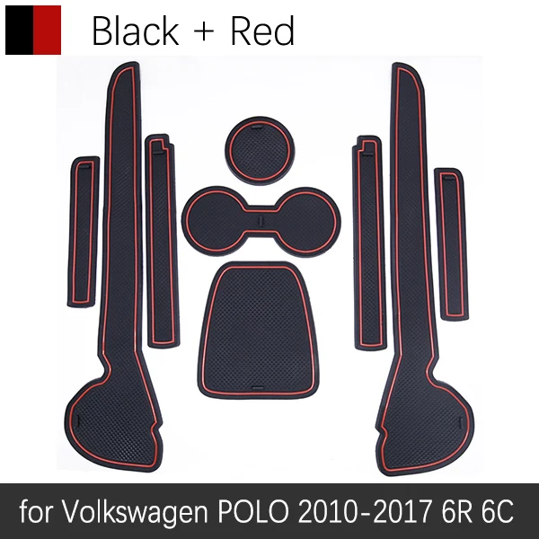 Для Volkswagen VW POLO 6R 6C 2010 2011 2012 2013 MK5 GTI чашки Coaster подушки наклейки автомобильные аксессуары - Название цвета: Red