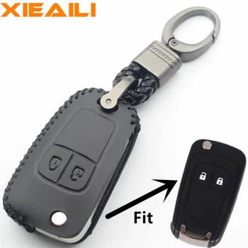 

XIEAILI Genuine Leather 2Button Flip Folding Remote Key Case Cover For Chevrolet Epica/Lova/Aveo/Cruze S397