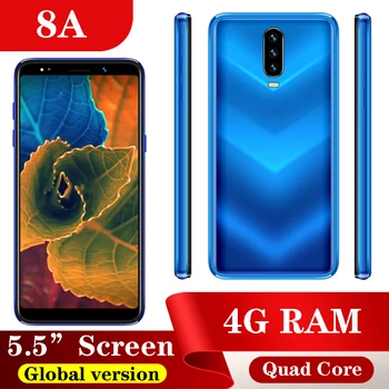 

8A 4G RAM 64G ROM 13MP smartphones Face ID unlocked android Mobile phones dropshipping Quad core 5.5" Global version wifi WCDMA