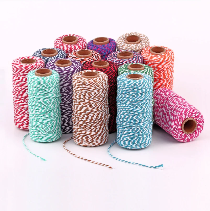 Cotton Cord Baker Twine Colorful Cotton Crafts Twine Macrame Cord String DIY Home Textile Gift Wrapping Wedding Decor 100M/Roll cotton rope macrame cord