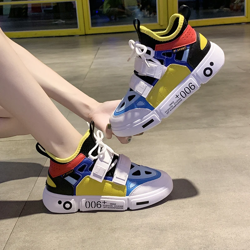 hip hop women vulcanized shoes korean trend style ladies platform sneakers mixed colors designer female moccasins lady leisure (32)