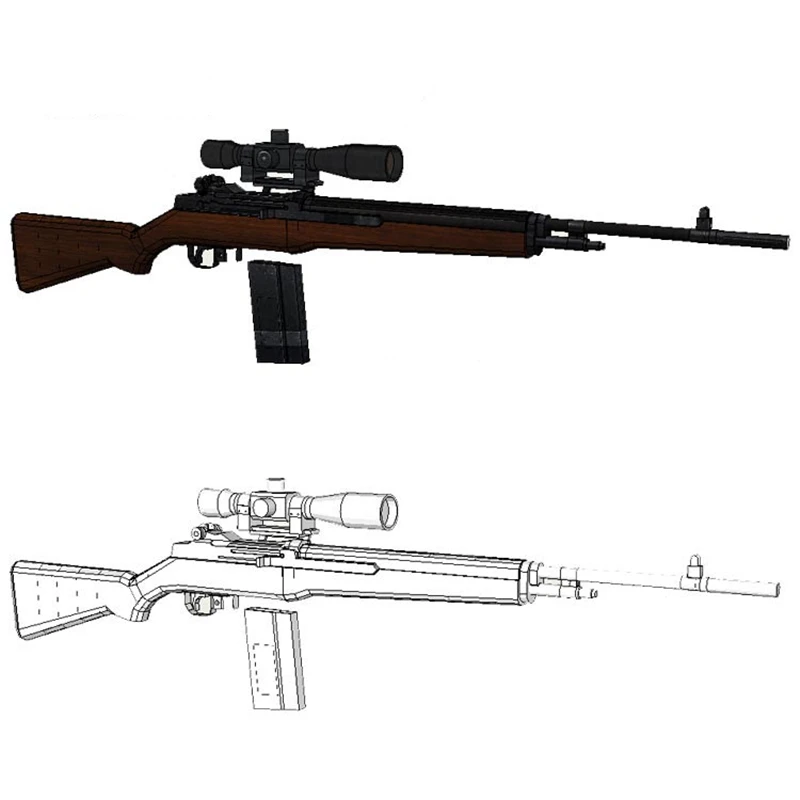 Модель ружья M14 в масштабе 1:1 бумажная игрушка для рукоделия 3D карточка военная