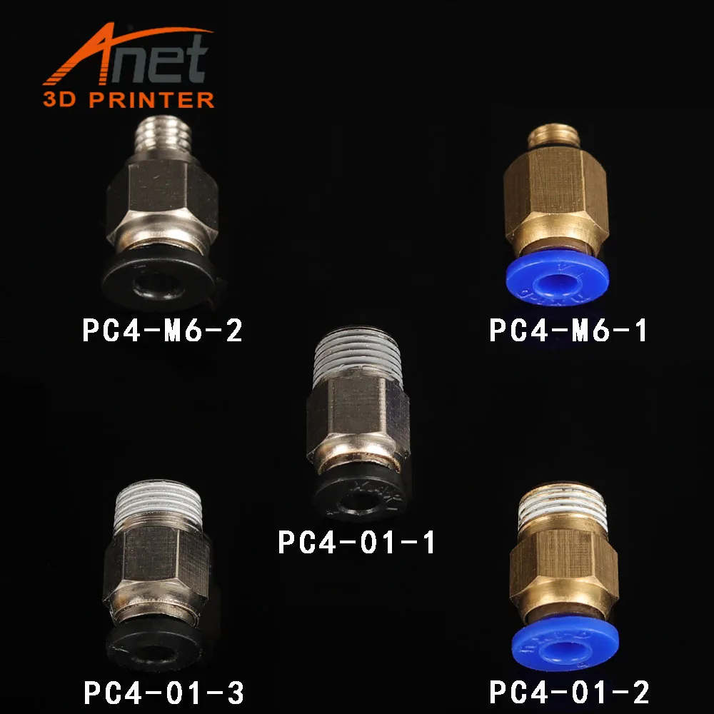 

Anet Quick pneumatic connector 3D printer parts Hotend extruder Straight fittings Feeder Coupling Brass 4M PTFE Tube Accessories