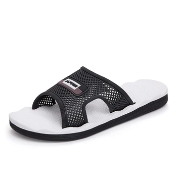 

Men Summer Home Slippers Simple Mesh Non-Slip Bathroom Slides Flip Flops Couples Indoor Flat Male Slippers