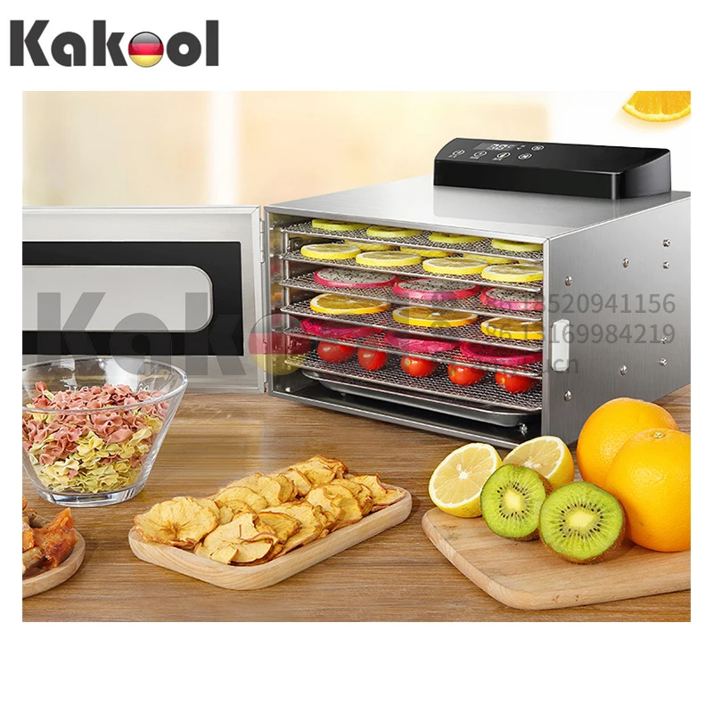 Сушилка для фруктов овощей трав мяса KAKOOL 6 из нержавеющей стали 110 В 220 ЕС США |