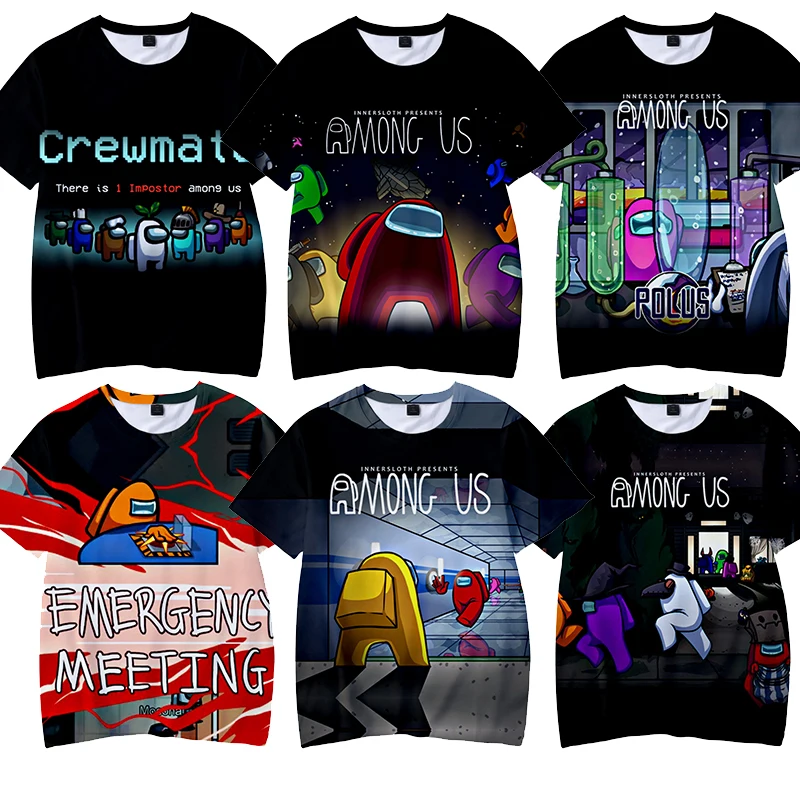 

Summer Game Among Us Kids T Shirt Harajuku Streetwear Video Game Street T-shirt Funny Cartoon Anime Tshirt Hip Hop Top Tees