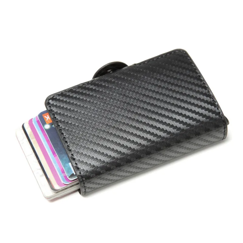 BISI GORO Противоугонный RFID кредитный держатель для карт бизнес алюминиевые двойные коробки чехол для карт карбоновый металлический алюминиевый кошелек для карт