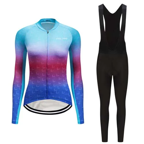 Sets 2 Велоспорт Джерси Набор зимний женский Pro велосипед одежда велосипед MTB Одежда Форма для триатлона комплект куртка костюм Skinsuit наряд Майо - Цвет: Sets 2