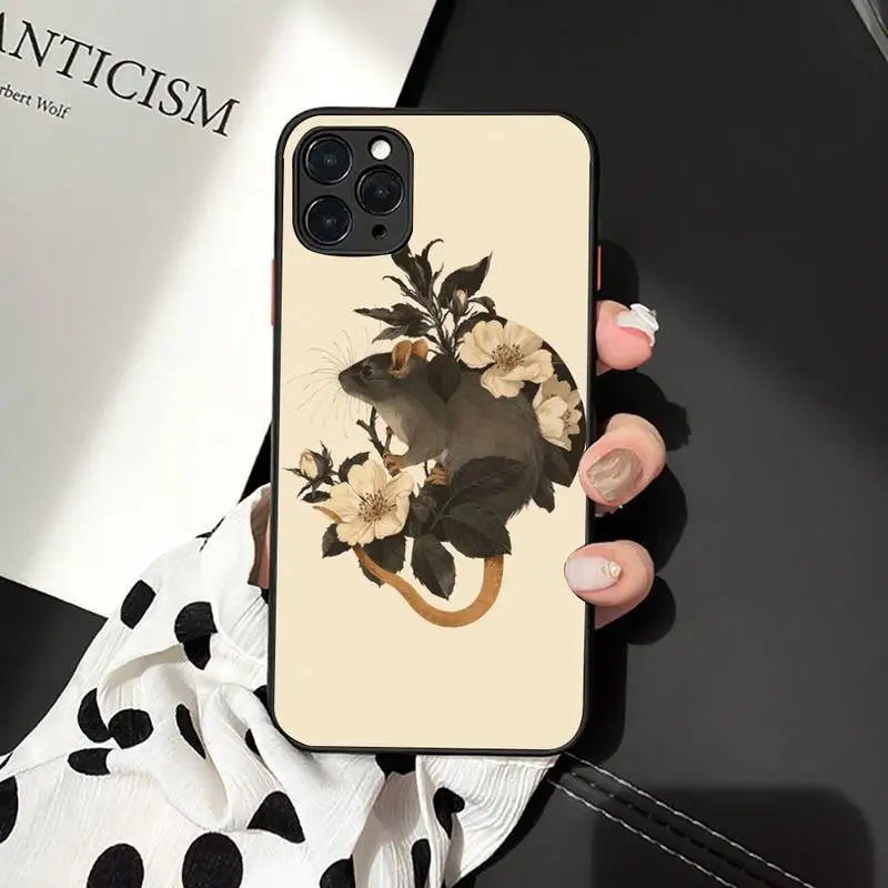 TOPLBPCS Cute Mouse Rat Art Phone Case for iPhone 11 12 13 mini pro XS MAX 8 7 6 6S Plus X 5S SE 2020 XR case cool iphone 11 Pro Max cases