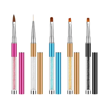 

5 Pcs/Set Nail Art Painting Pen Plastic Multi-function Nail Art Hook Line Carved Crystal Pen