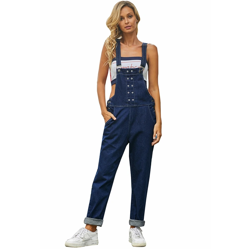 

Factory Sale Plus Size Ripped Jeans Overalls Spring Autumn Cotton Denim Overalls For Women Jeans