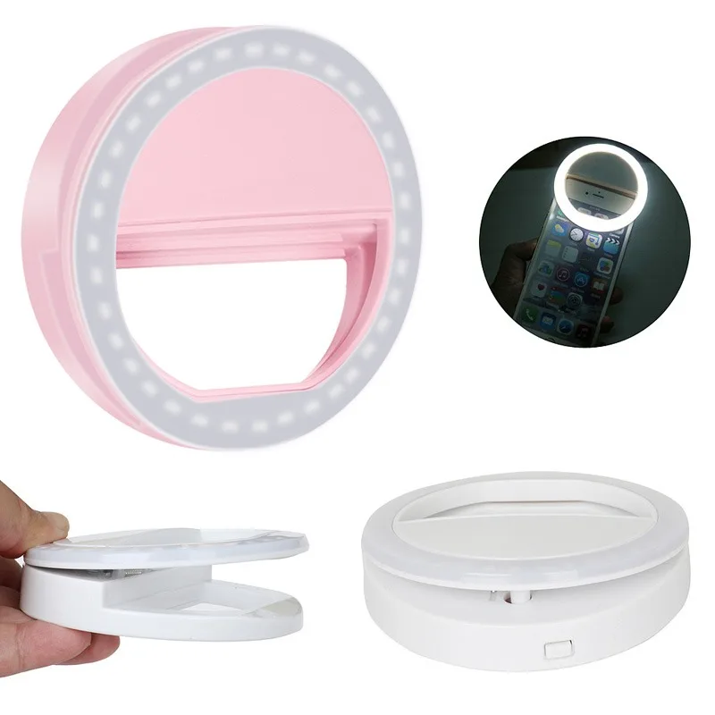 Anel de Luz Lente do Telefone Anel para o Telefone Nova Carga Selfie Móvel Lâmpada Celular Portátil Câmera Fotografia Vídeo Luz Usb Led 4 Nova carga usb led selfie anel de