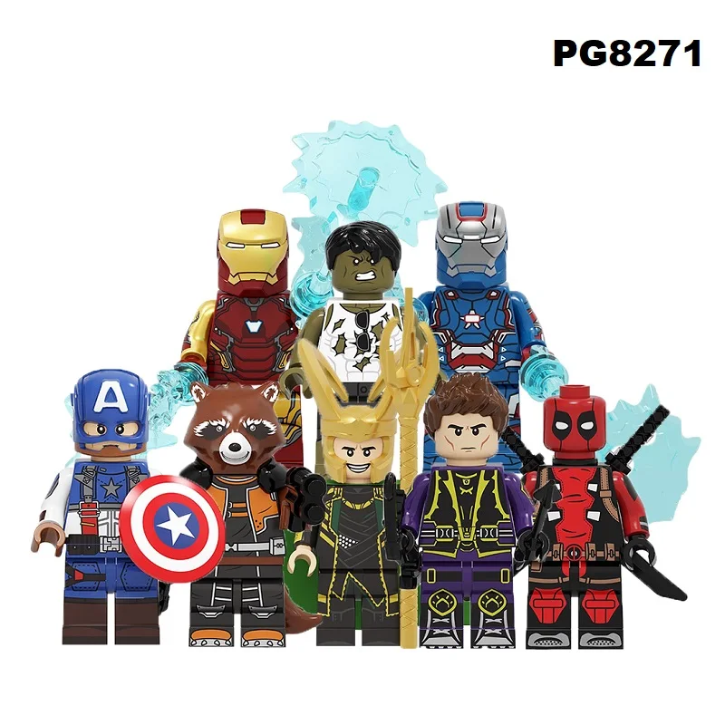 

Building Blocks Super Heroes Brick Iron Man Captain America Deadpool Hawkeye Hulk Rocket Racoon Figures Toys For Children PG8271
