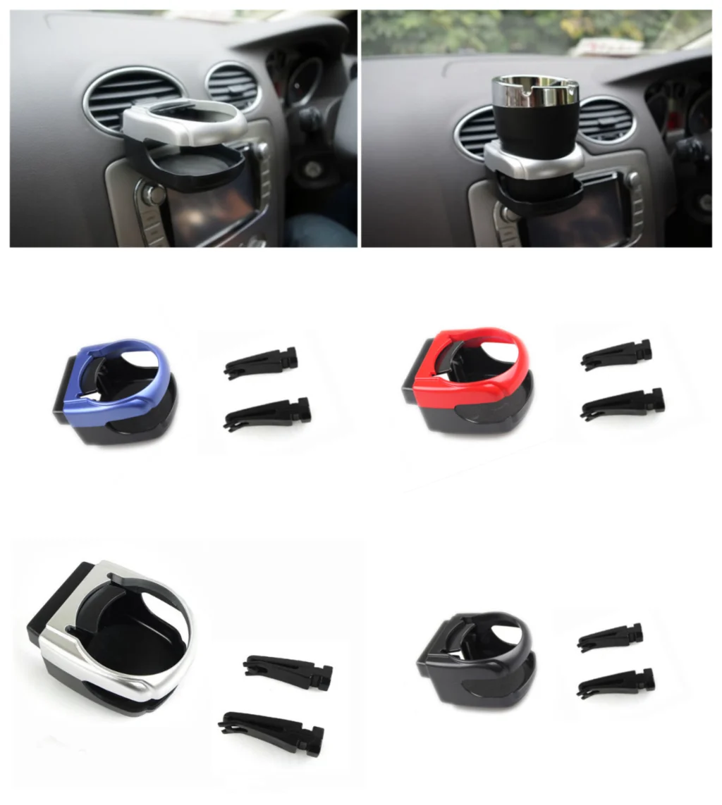 leanBonnie Auto Car Air Vent Outlet Water Bottle Holder Can Drinks Bracket Coffee Cup Mount Stand Holder Accessoires int/érieurs Argent