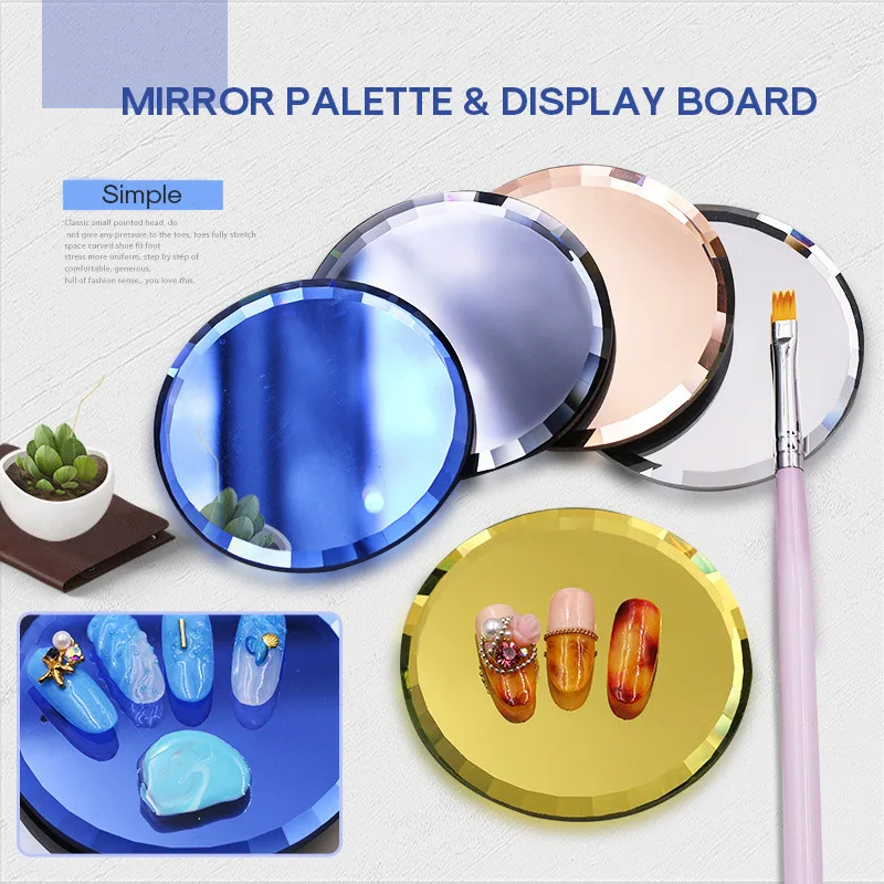 Colorful Glass Nail Palette Manicure Display Stand For Gel Polish Holder Organizer Chart False Nails Art Tools |