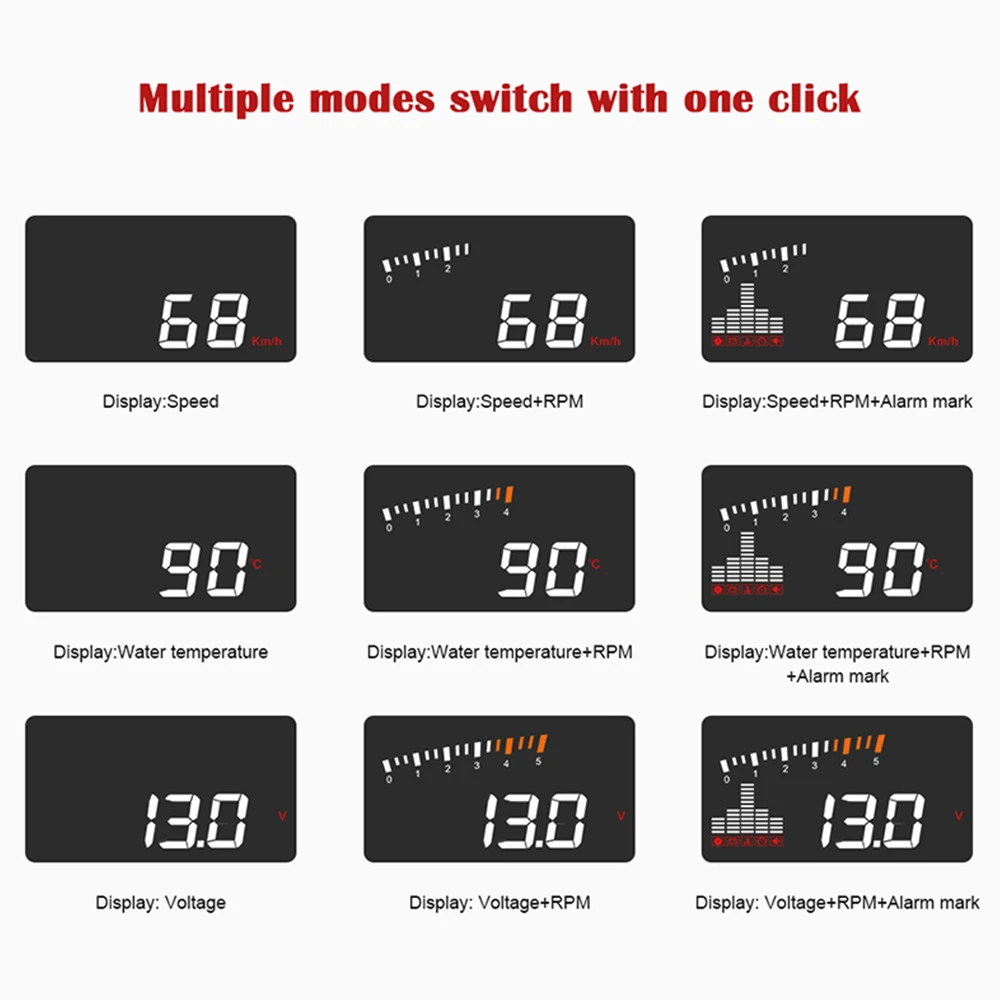 Новые 3 дюймов X5 OBD2 HUD Дисплей автомобиля Температура воды Спидометр Hud Дисплей электронный Hud автомобилей