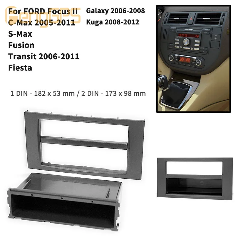 11-810 Din фасции Для FORD Focus II/C-Max/S-Max/Fusion CD DVD стерео панель приборная панель комплект для крепления объемной рамы