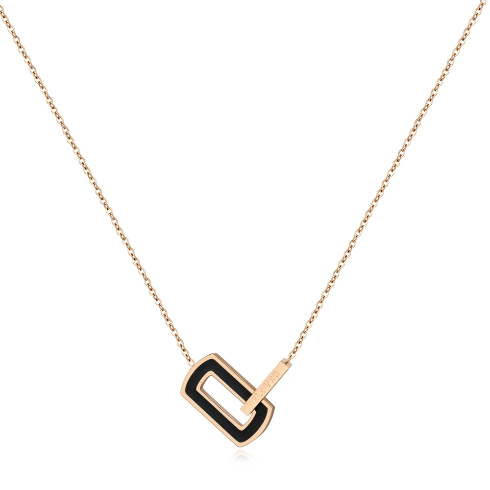 

Fashion Necklace 2019 Women Luxury Rose Gold Pendant Choker Chain Suspension Long Necklace Jewelry Accessories on the Neck 19015