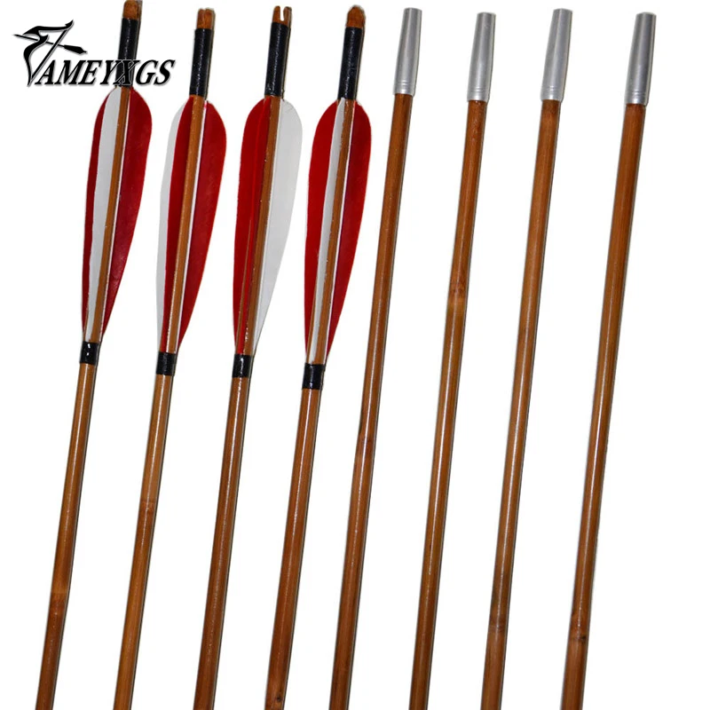 Bambus Pfeile Bogenschießen - 33,4 Zoll Truthahnfeder Pfeile Für Recurvebogen