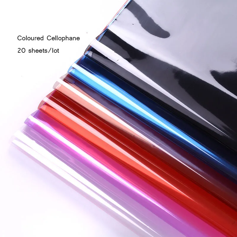 Colored Cellophane Flower Bouquet Wrapping Paper 20pcs OPP Transparent Plastic Waterproof Floral Gift Packing Wedding Decoration | Дом и сад