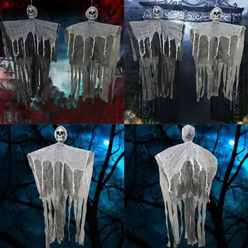 

Hanging Ghost Large Gauze Fabric Decorative Reusable Lace Fabric Ghost Skull Ghost Pendant Scary toy