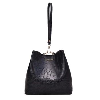 

FGGS-Ladies Handbag Crocodile Bucket Bag Wild Leather Shoulder Messenger Bag Ladies Handbag Handbag