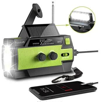 

Outdoor Emergency Solar Hand Crank Weather Radio 4000mAh Power Bank Charger Flash Light Emergency Dynamo For Outdoor Activities
