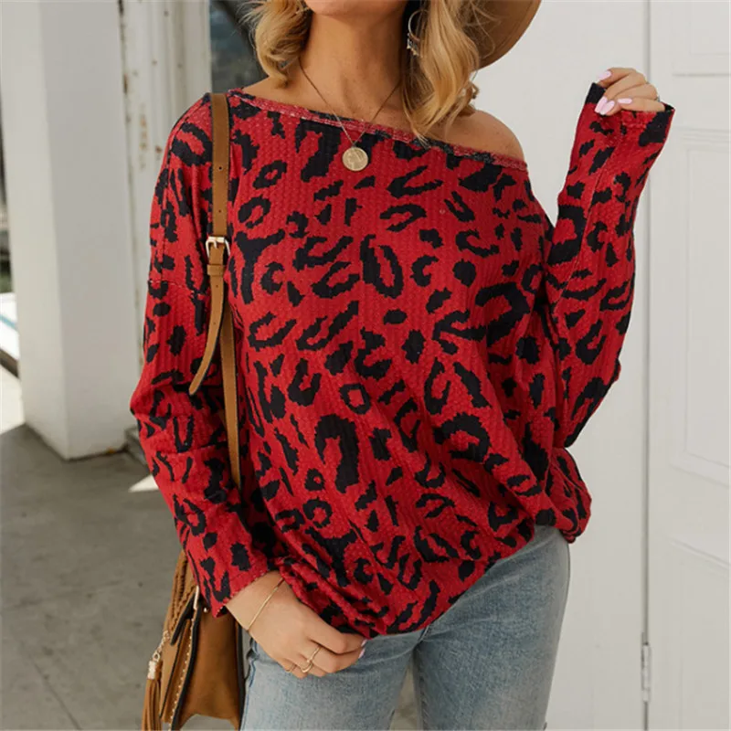 Women Blouse Sexy Women Leopard Print Long Sleeve Blouse Tops Ladies Tops And Blouses Female Loose Leopard Blouses