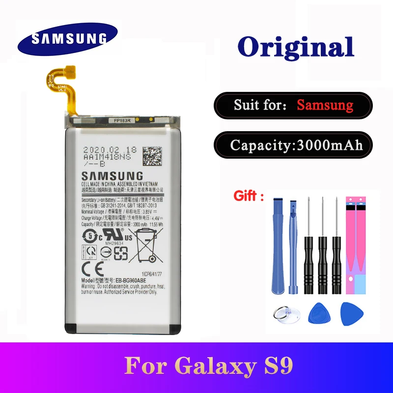 

EB-BG960ABE for Samsung Galaxy S9 SM-G960 G960F G960U G960W G9600 3000mAh Capacity Orginal Replacement Phone Battery