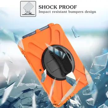 

BuzzLee Tablet Cover For Microsoft Surface GO 2 Rotating Flip Stand Silicon Hard PC Flip Cover 10.5 inch Tablet Case With Strap