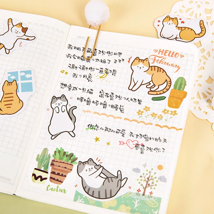 45 шт./лот Kawaii собака с кошкой для пишущих принадлежностей наклейка s уплотнительная этикетка наклейка «Путешествие» Diy Скрапбукинг дневник планировщик альбомы украшения