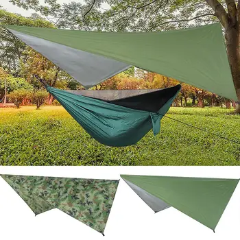

Multifunctional Waterproof Sun Shelter Triangle Rain Fly Tent Tarp Lightweight Portable Ripstop Fold Sun Shelter UV Protection