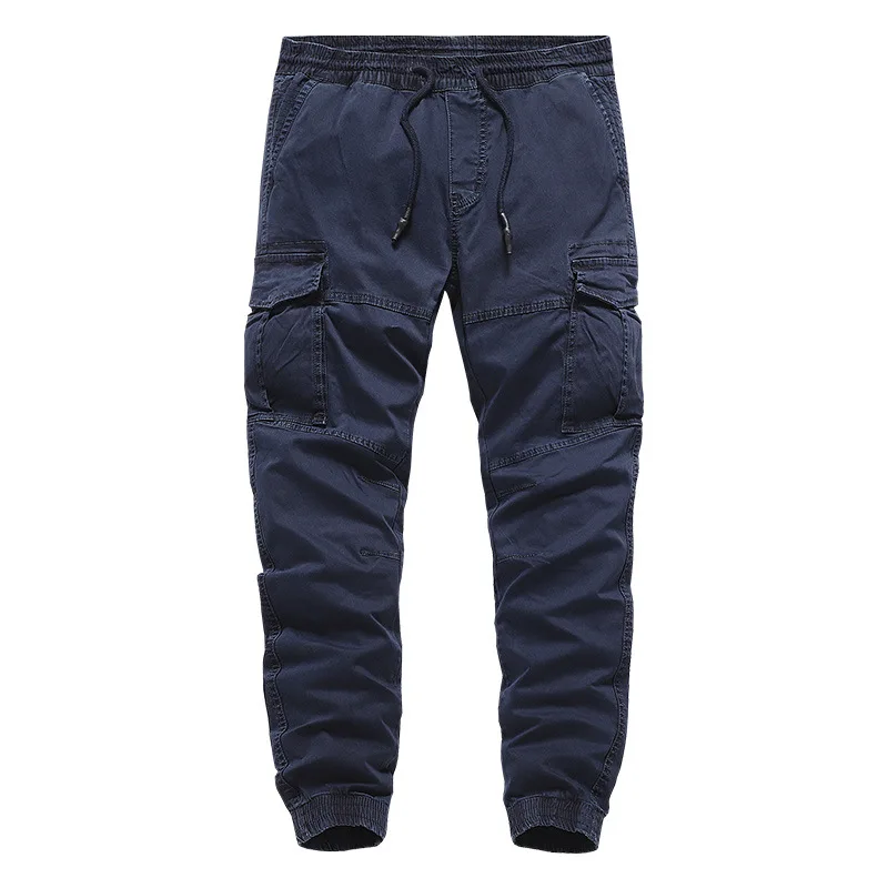 2022 Men's Pants Work Casual Drawstring Cargo Pants Spring Autumn Lightweight Ankle Length Jogger Pants Pure Color Plus Size best business casual pants Casual Pants