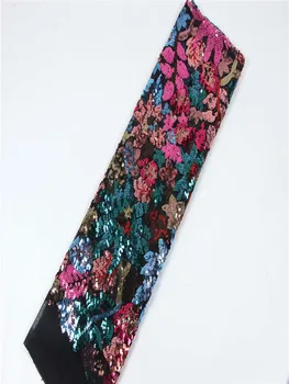 

Fashions style sequins french lace fabric with sequins tulle lace fabric for wedding party dress FR321