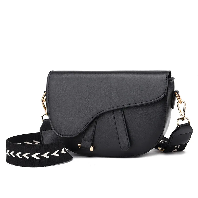 black leather crossover bags