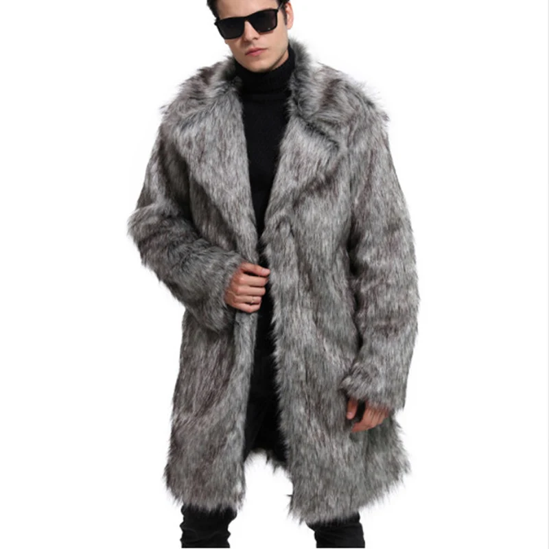 

Free Shipping New fashion male Men's winter fur jacket autumn and winter new imitation fox fur coat suede winter warm thick wind