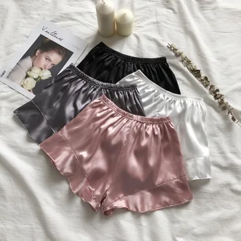 

Silk Lace Shorts Women Underwear Safety Short Pants Summer Sexy Thin Loose Knicker Panties Under Skirt Shorts Boxer Brief Shorty