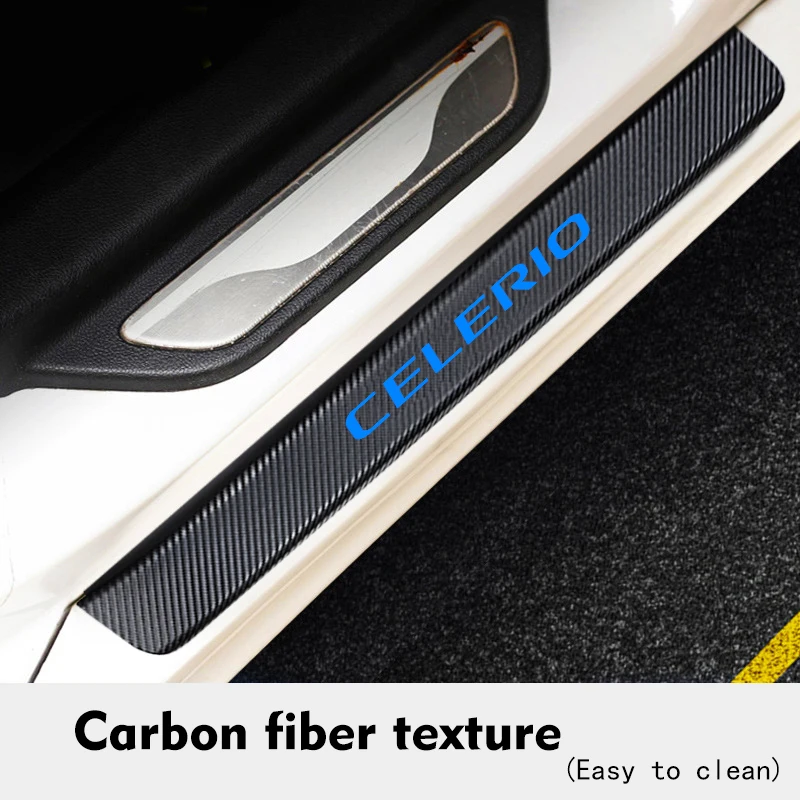 Автомобильные пороги Накладка наклейки из углеродного волокна для Suzuki Celerio против царапин авто аксессуары 4 шт