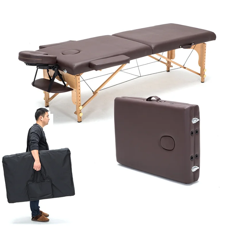 

Folding Beauty Massage bed Massage Portable Household Wooden bed Acupuncture Beauty Bed Physiotherapy Tattoo Bed 186*60 CM