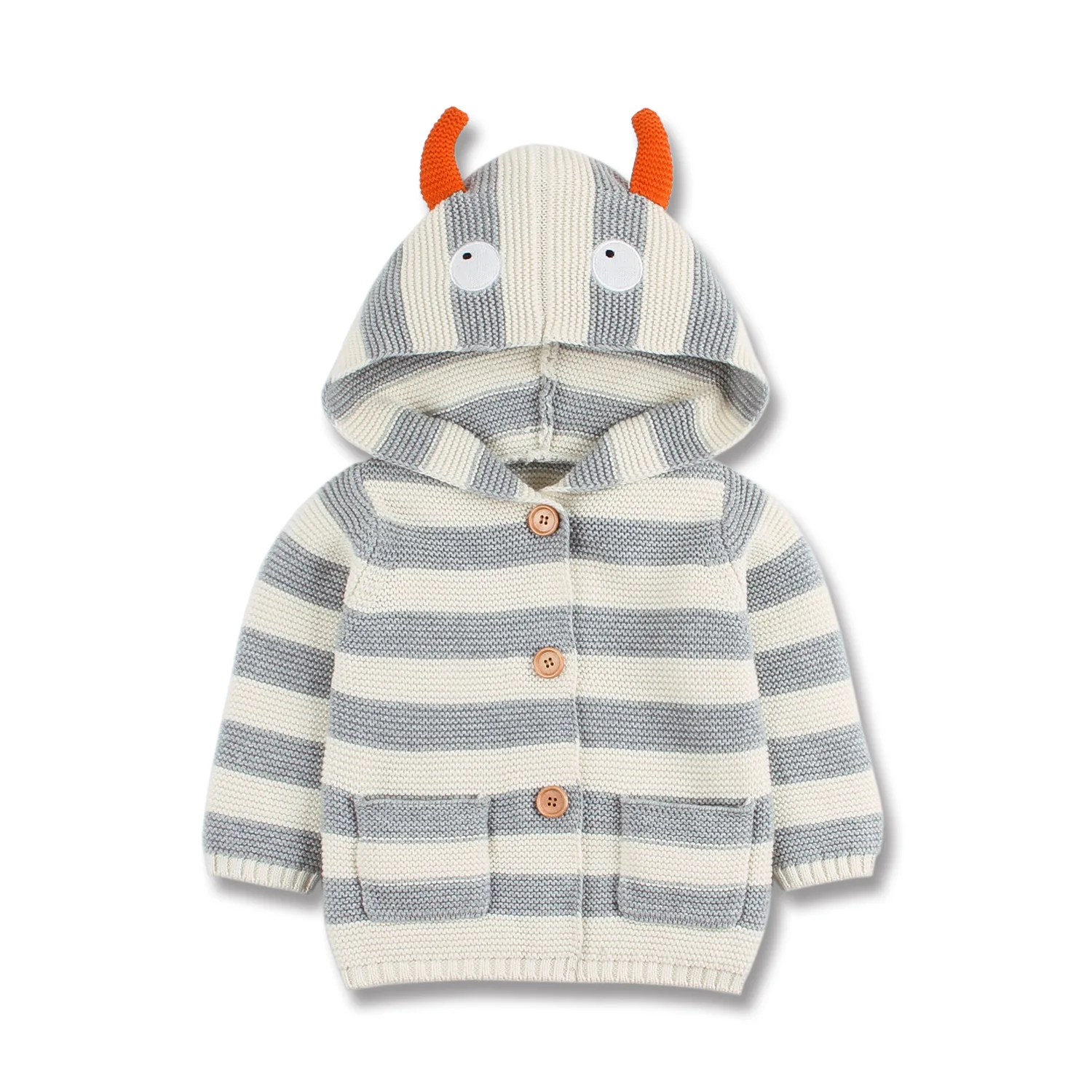 

Baby Sweaters Cardigan Newborn Boys Girls Knitted Jackets Coats Autumn Winter Warm Toddler kids Hooded Knitwear Coats Button Up