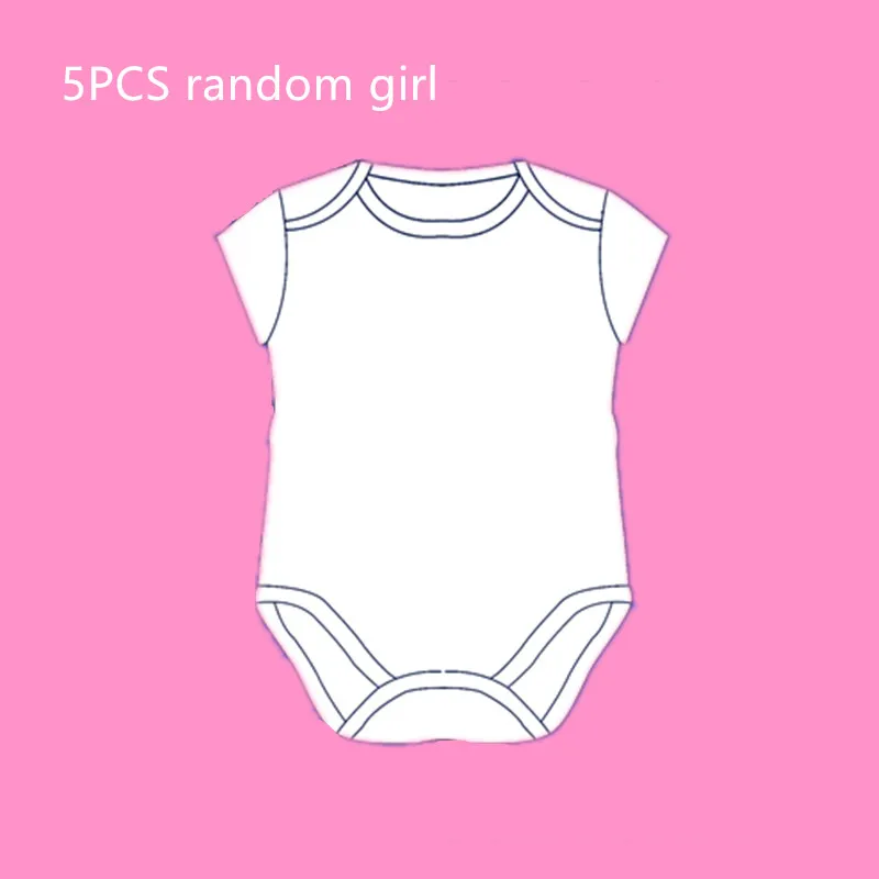 random 5 pieces girl Случайный короткий рукав для новорожденных боди для маленьких мальчиков Комбинезоны из хлопка bebes одежда для малышей Летний комбинезон для девочек Одежда для новорожденных para - Цвет: random 5 pieces girl