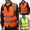 Puimentiua High visibility reflective safety vest work reflective vest multi-pocket overalls safety vest men's safety vest ► Photo 3/6