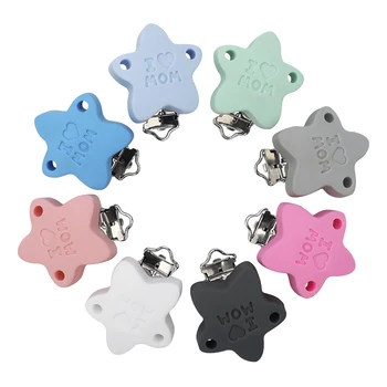 

Baby Pacifier Clip Soother Teether Star Shape Silicone Safe Holder Anti Fall Cute Clips