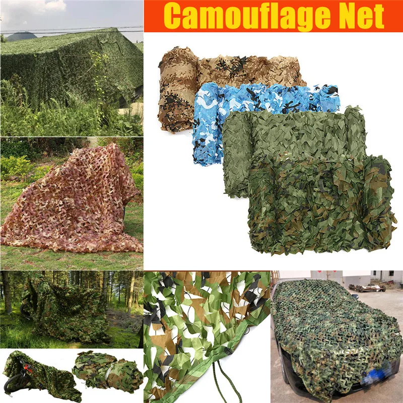 

1.5X7M, 3X3.5M Camouflage Netting Desert Camo Net for Camping Military Hunting Blinds Watching Hide Party Decorations