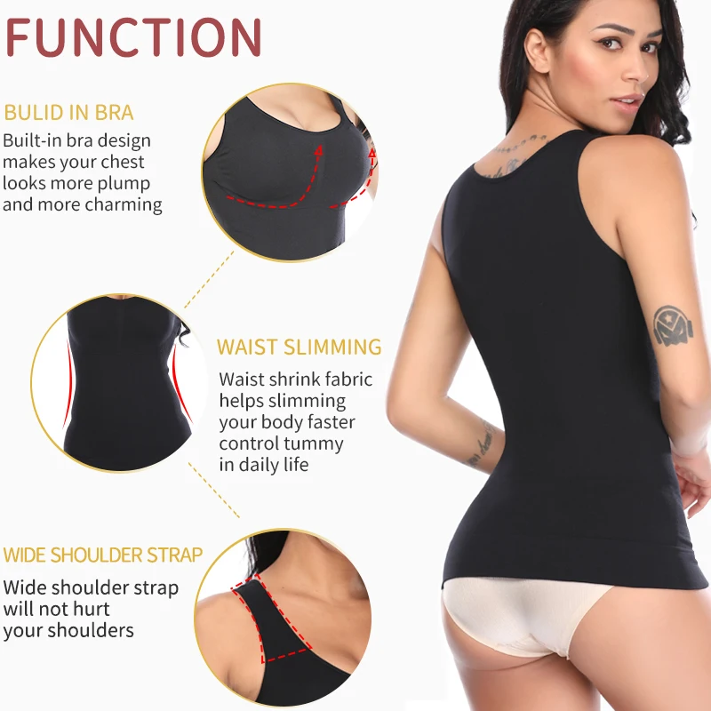 Shapers Slimming Tank Tops Women Tummy Control Shapewear Seamless Comprission Camisole Body Shaper Waist Trainer Padded Corset