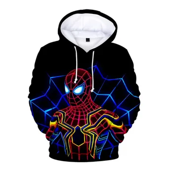 

Cross-border hot style wish marvel movies spider-man, hero expedition digital printing 3D men's autumn hoodie thin hoodies худи