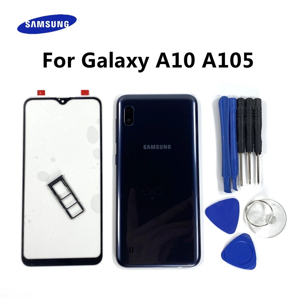 Full Housing Back Case For Samsung Galaxy A10 A105 A105F Front Screen Glass Lens Middle Frame Battery Door Rear Cover Complete | Мобильные